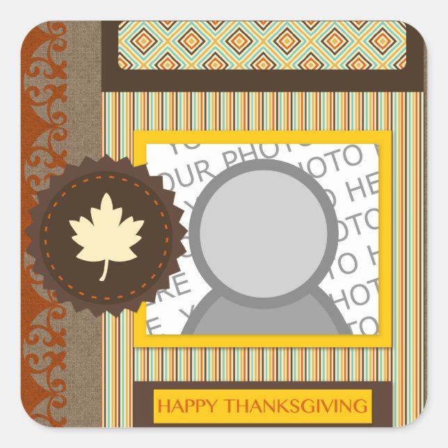 Sticker Carré bon thanksgiving (scrapbook) (Devant)