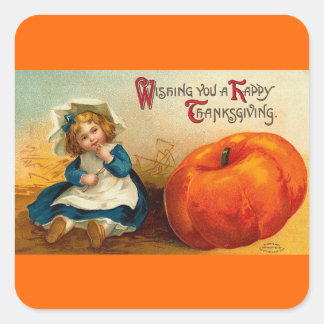 Sticker Carré Bon thanksgiving vintage