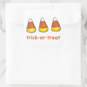 Sticker Carré Bonbons Corn Halloween Trick-or-Treat Candies
