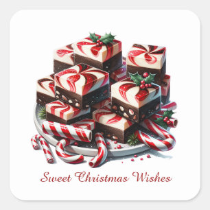Sticker Carré Bonbons de fête Fumpermenthe à la menthe Noël