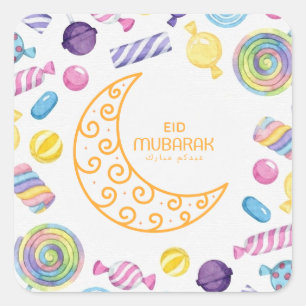 Sticker Carré Bonbons motifs de l'Aïd moubarak