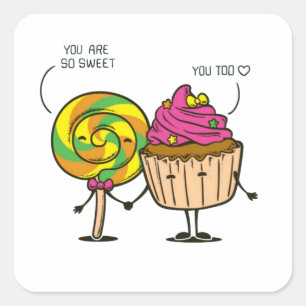 Sticker Carré Bonbons sucrés