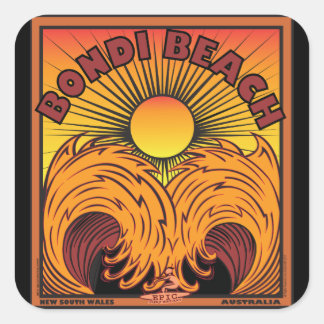 STICKER CARRÉ BONDI BEACH SYDNEY AUSTRALIA SURF