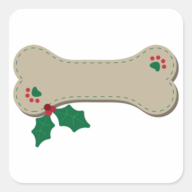 Sticker Carré Bone de Noël (Devant)