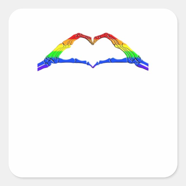 Sticker Carré Bone Hands Heart Classic (Devant)