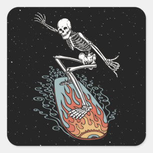 Sticker Carré Bonehead Board Dude