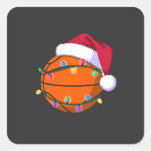 Sticker Carré Bonhomme de neige Basketball Noël Père Noël Baseba