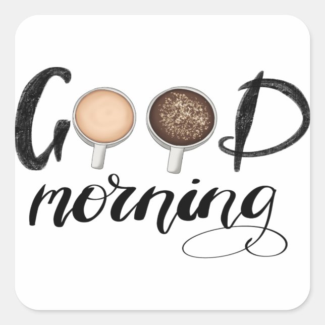 Sticker Carré Bonjour (Devant)