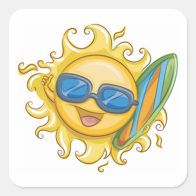 Sticker Carré Bonjour été (Devant)