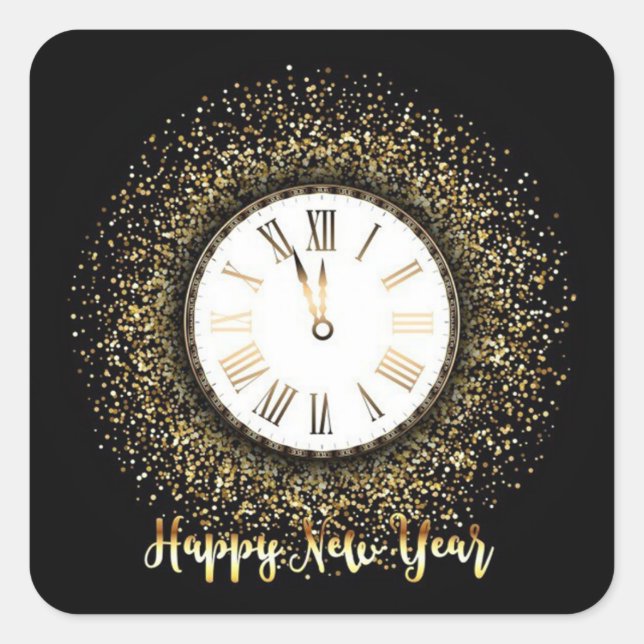 Sticker Carré Bonne année (Devant)