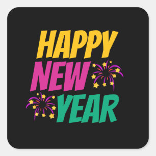 Sticker Carré Bonne année