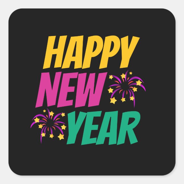 Sticker Carré Bonne année  (Devant)
