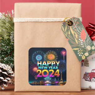 Sticker Carré Bonne année 2024