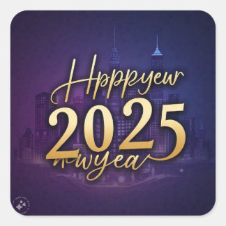 Sticker Carré || "Bonne année 2025" ||