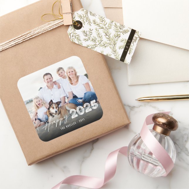 Sticker Carré Bonne année 2025 Pinceau et Audace Nouvelle Année  (Cadeaux)