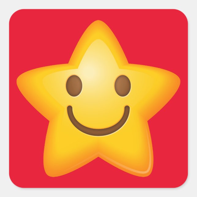 Sticker Carré Bonne étoile Emoji (Devant)