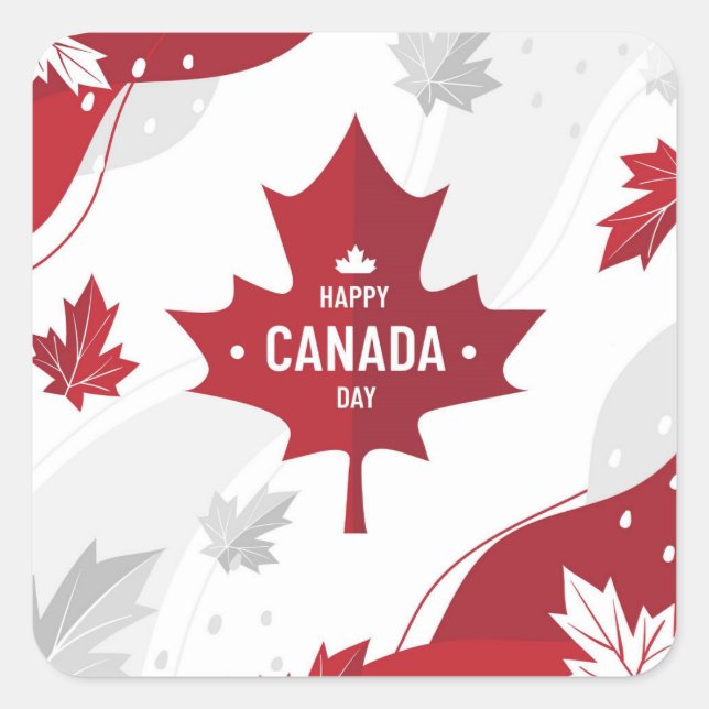 Sticker Carré Bonne fête du Canada (Devant)