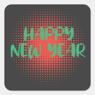 Sticker Carré Bonne fête du Nouvel An