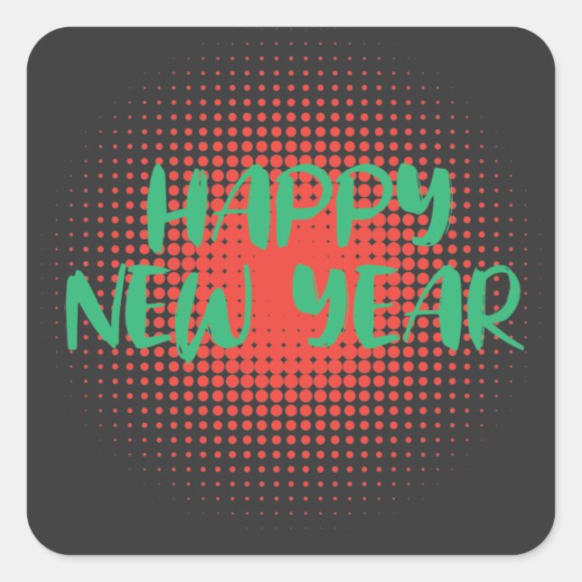 Sticker Carré Bonne fête du Nouvel An (Devant)