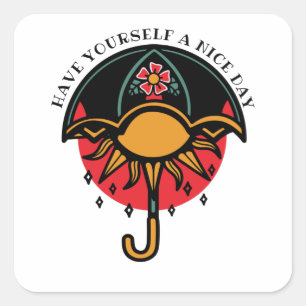 Sticker Carré Bonne journée à vous-même