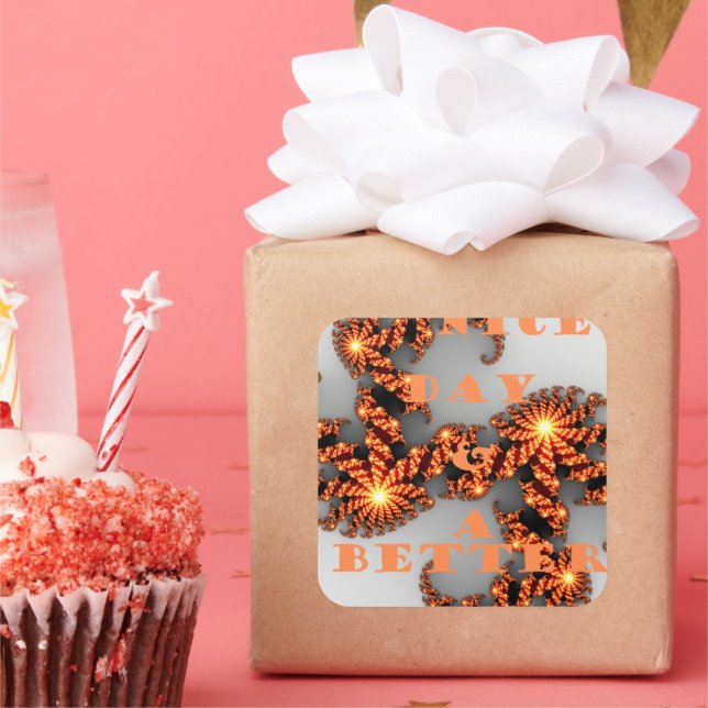 Sticker Carré Bonne journée et meilleure nuit (Fête)