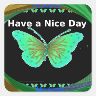 Sticker Carré Bonne journée et papillon de nuit meilleure.png