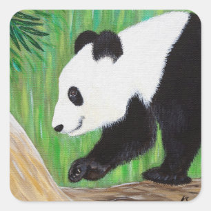 Sticker Carré Bonne peinture Panda