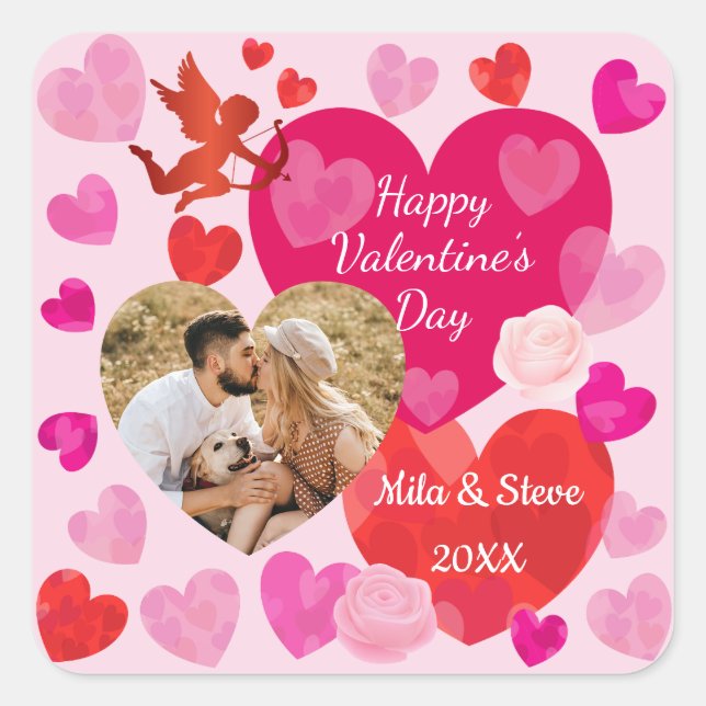 Sticker Carré Bonne Saint Valentin (Devant)
