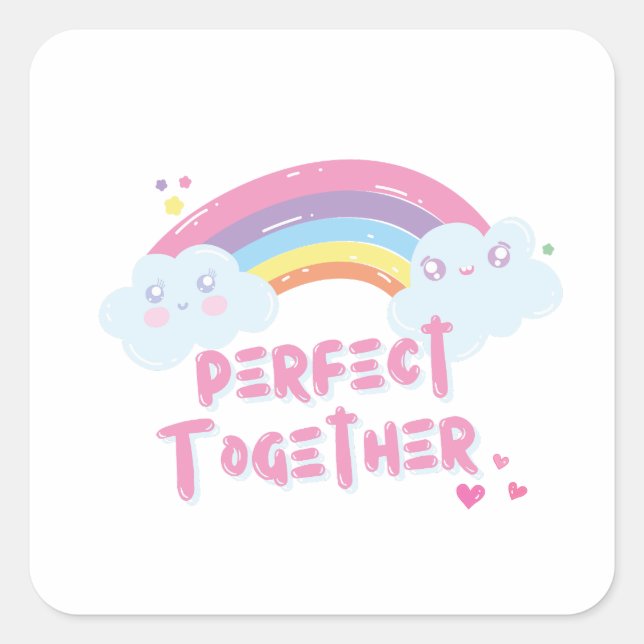 Sticker Carré ❤️ Bonne Saint Valentin ❤️ Parfait Ensemble (Devant)