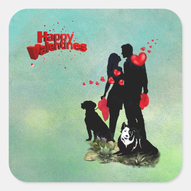 Sticker Carré Bonne Valentine (Devant)