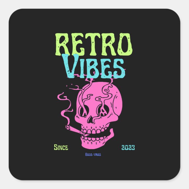 Sticker Carré Bonnes vibrations (Devant)