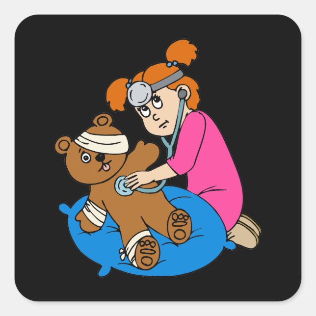 Sticker Carré Boo Boo Ours & Kid Doctor (Devant)