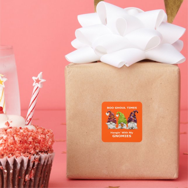 Sticker Carré Boo Ghoul Times Hanging with My Gnomies Halloween (Fête)