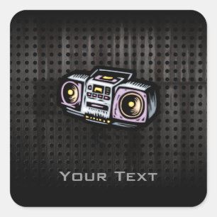 Sticker Carré Boombox Grunge