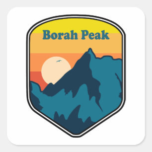 Sticker Carré Borah Peak Idaho Sunrise