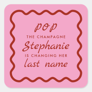 Sticker Carré Bord rose et rouge pop la nuptiale Champagne