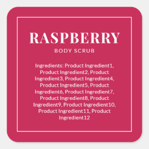 Sticker Carré Bordure blanche moderne Liste des ingrédients coul