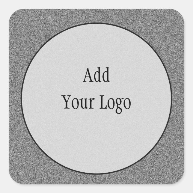 Sticker Carré Bordure en pierre gris avec sticleur centre léger (Devant)