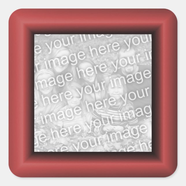 Sticker Carré Bordure rouge cuivre (Devant)
