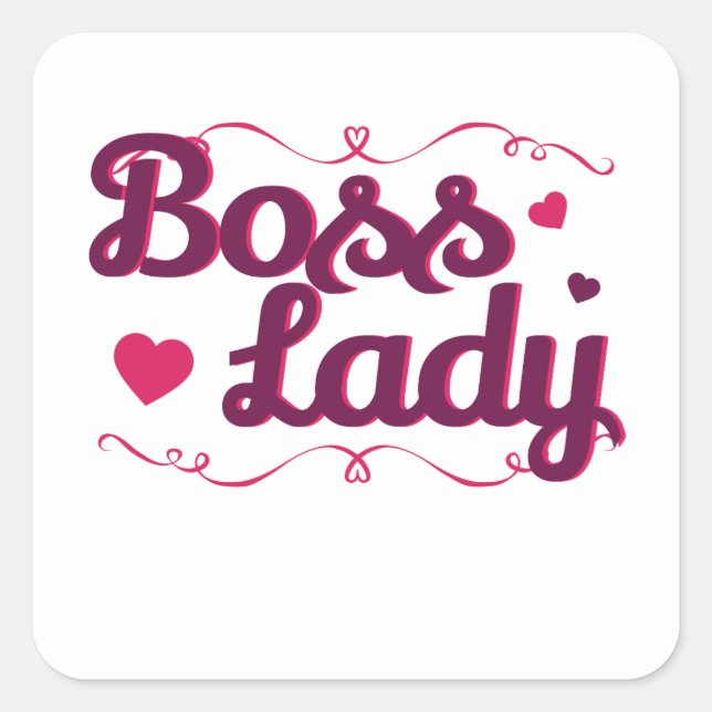 Sticker Carré Boss Lady Boss Day Femmes Superviseur (Devant)