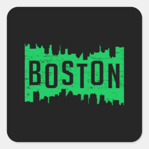 Sticker Carré Boston USA City Ville Skyline Drôle idée cadeau