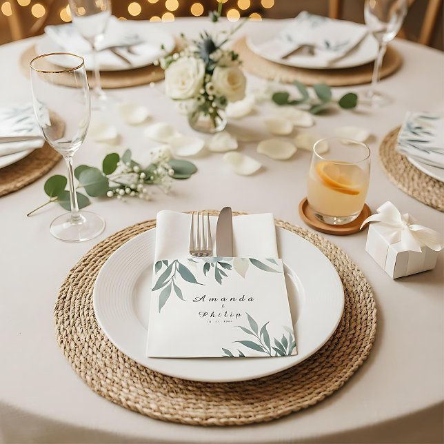 Sticker Carré Botanique Formel Mariage (Créateur téléchargé)