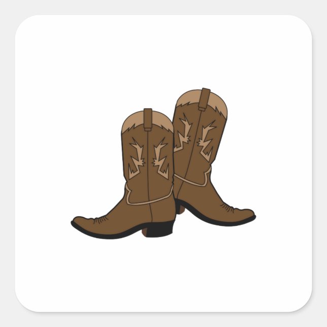 Sticker Carré Bottes Cowboy (Devant)