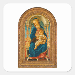 Sticker Carré Botticelli (1445-1510) Madonna & Child Enthroned