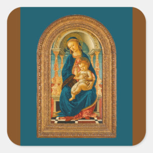 Sticker Carré Botticelli 1445-1510 Vierge et enfant intronisé