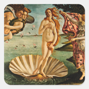 Sticker Carré Botticelli - La Naissance De Vénus
