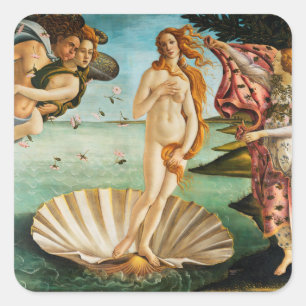 Sticker Carré BOTTICELLI - La naissance de Vénus 1483