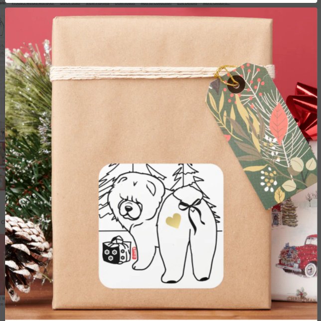 Sticker Carré BOTTOM OF MY HEART chow holiday (Créateur téléchargé)