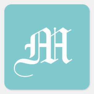 Sticker Carré Boucle bleu d'Aqua solide