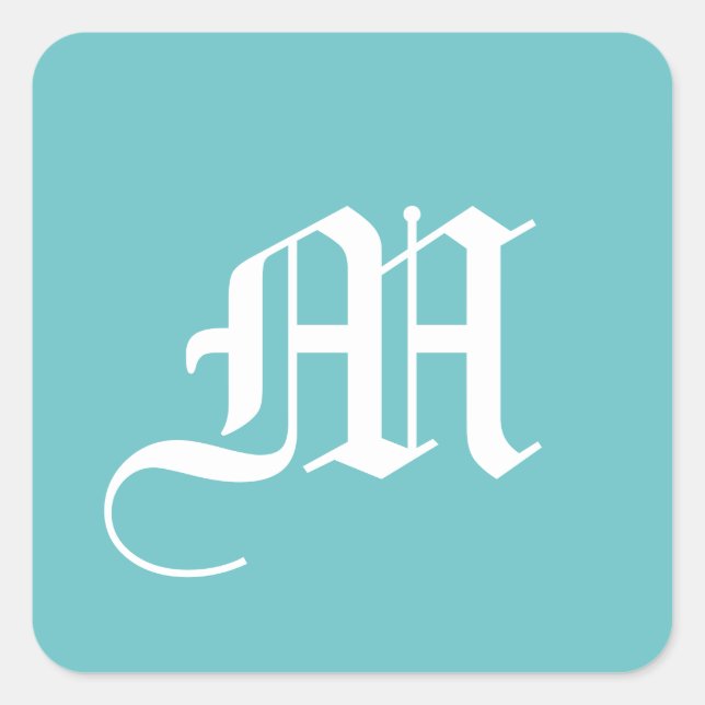 Sticker Carré Boucle bleu d'Aqua solide (Devant)